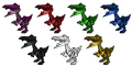 Artworks of the Polygon Fighters' new alternate colors.