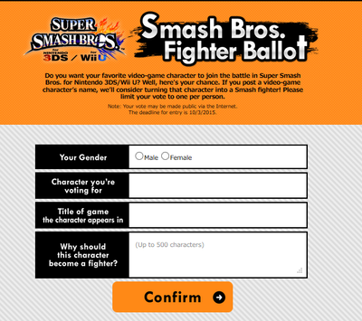 Smash Bros. Fighter Ballot - Smashwiki, The Super Smash Bros. Wiki