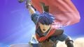 Ike performing his neutral aerial on the stage.