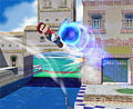 Spin Dash being used to jump and attack Mario.