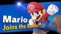 Mario's unlock screen when obtaining him in World of Light.