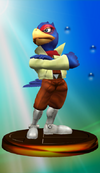 Falco Lombardi trophy from Super Smash Bros. Melee.