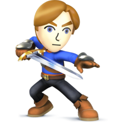 Source: Spriters Resource. Mii Swordfighter it appears in Super Smash Bros. 4.