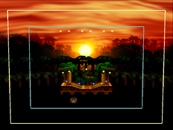 N64 Kongo Jungle showing the Blast Zone