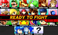 The "Ready to fight!" banner in Super Smash Bros. for Nintendo 3DS.