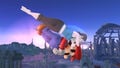 Mario jumping with the Wii Fit Trainer