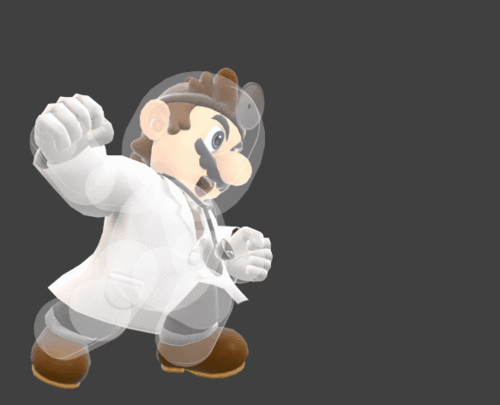 Hitbox visualization for Dr. Mario's jab 2