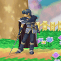 Marth's idle pose in Melee