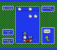 Screenshot of gameplay in Yoshi. The game, not the character.