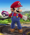 Mario holding a Master Ball.