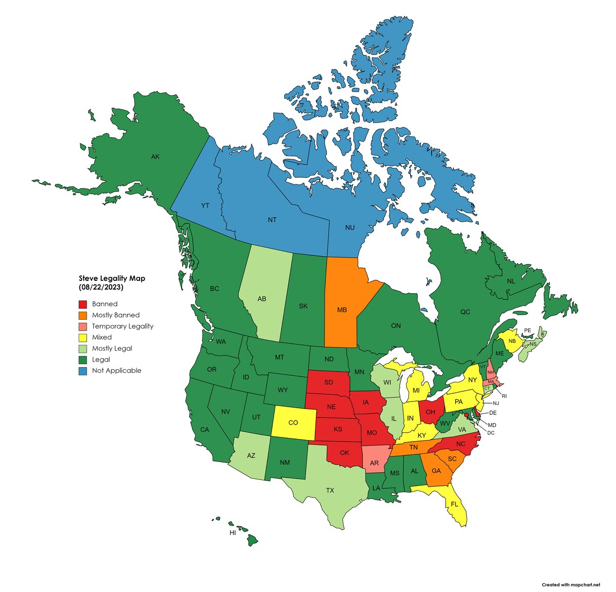 File:Steve Legality Map August 2023.jpg - SmashWiki, the Super Smash ...