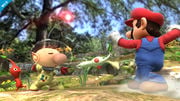 Olimar and Mario on Garden of Hope.