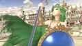 Palutena idling on the stage.