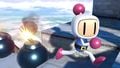 Bomberman laying bombs on Temple.