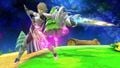 Corrin using his neutral attack on the stage.