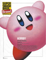 Scan of Smash Files #04 from volume 209 of Nintendo Power, featuring Kirby.