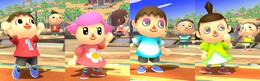 Source: Tumblr. Villager's costumes that match Background Villagers from the Smashville stage.