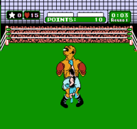 An uppercut in Punch-Out!!.