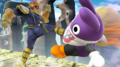 Nabbit being attacked by Captain Falcon.