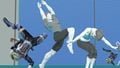 Sheik posing with Wii Fit Trainer.