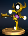 Yellow Alloy trophy from Super Smash Bros. Brawl.