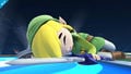 Toon Link laying prone on Wily Castle.