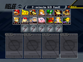 The character selection screen used in Melee without any characters unlocked.