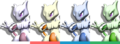Mewtwo's costumes in Melee.