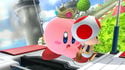 Kirby using Toad on Mario Circuit.