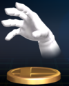 Master Hand trophy from Super Smash Bros. Brawl.