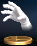 Master Hand trophy from Super Smash Bros. Brawl.