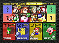 A beta character selection screen in Super Smash Bros..