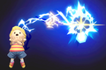 Lucas using PK Thunder as shown by the Move List in Ultimate.