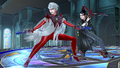 Bayonetta displaying her Jeanne and "A Witch With No Memories" costumes.