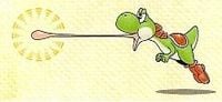 Yoshi as he appears in the instruction booklet for Super Smash Bros.