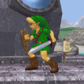 Young Link's first idle pose in Melee