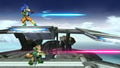 Fox and Falco shooting their Blasters in Super Smash Bros. for Wii U.