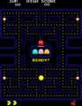 The arcade version of Pac-Man as it originally appeared.
