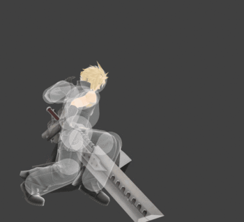 Hitbox visualization for Cloud's grab