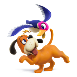 Duck Hunt as they appear in Super Smash Bros. 4.