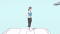 Wii Fit Trainer's down taunt.