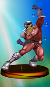 Captain Falcon trophy from Super Smash Bros. Melee.