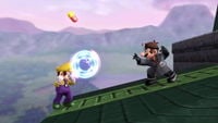 Mario powershielding Dr. Mario's Fast Capsule.