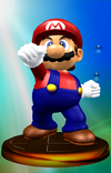 Mario trophy from Super Smash Bros. Melee.