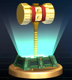Golden Hammer trophy from Super Smash Bros. Brawl.