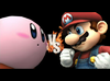 Mario vs Kirby as depicted by the first cutscene in the Subspace Emissary.