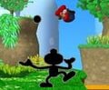 Throwing Mario on Yoshi's Island.