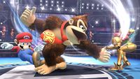 An image of a grounded Spinning Kong in SSB4.