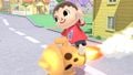 Villager riding the Lloid Rocket on the stage.