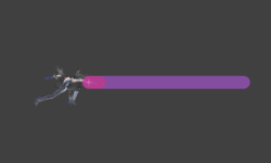 Hitbox visualization for Bayonetta's rapid jab finisher Bullet Arts